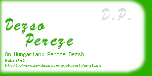 dezso percze business card