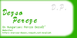 dezso percze business card